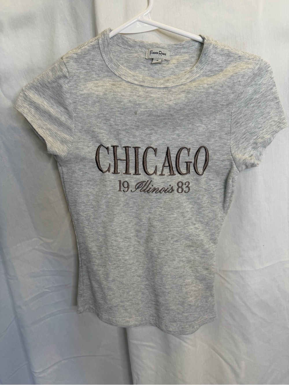 Faded Rue Gray 'Chicago' Short Sleeve Tee